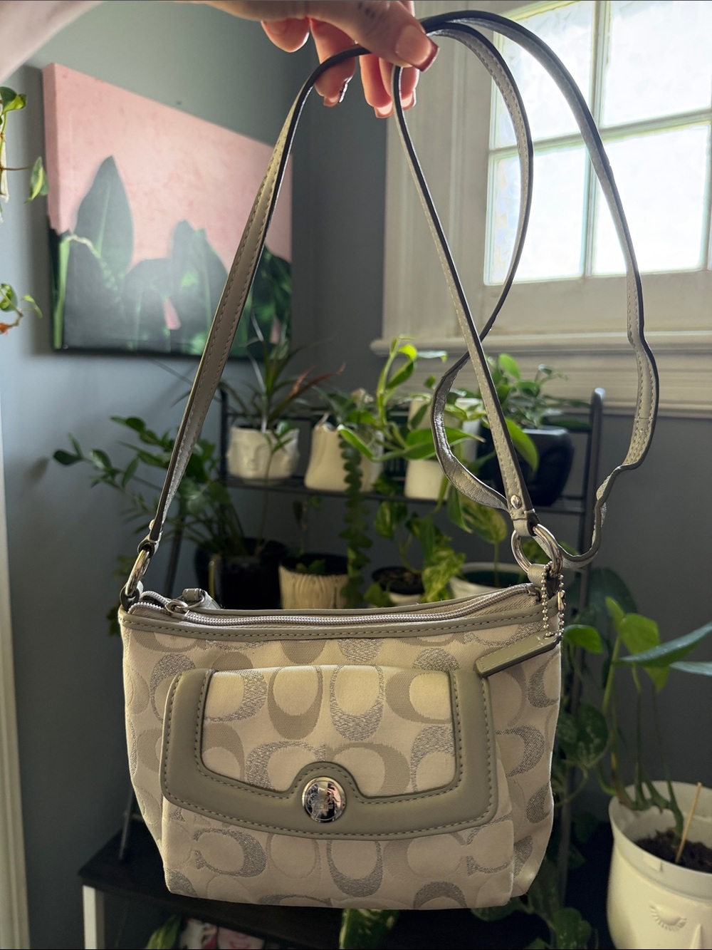 Coach Penelope Poppy Silver/Grey Crossbody